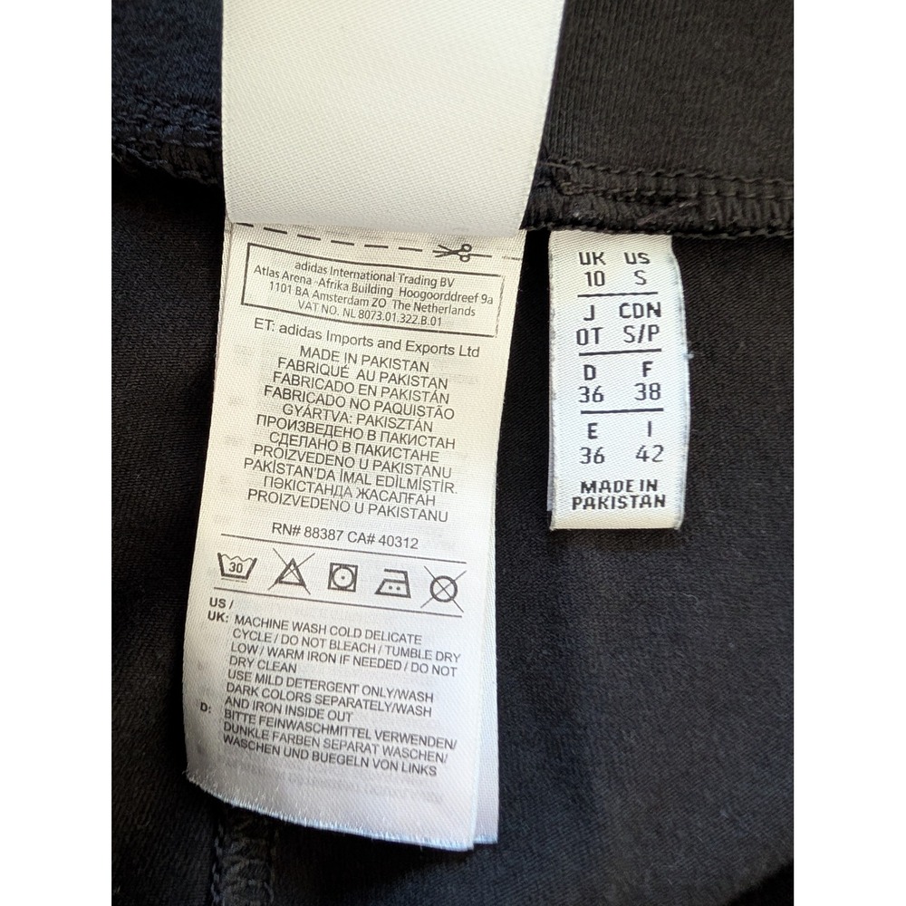 Adidas Originals Womens Trefoil Logo Tape Leggings Black Slim Fit S Athleisure - Picture 9 of 10